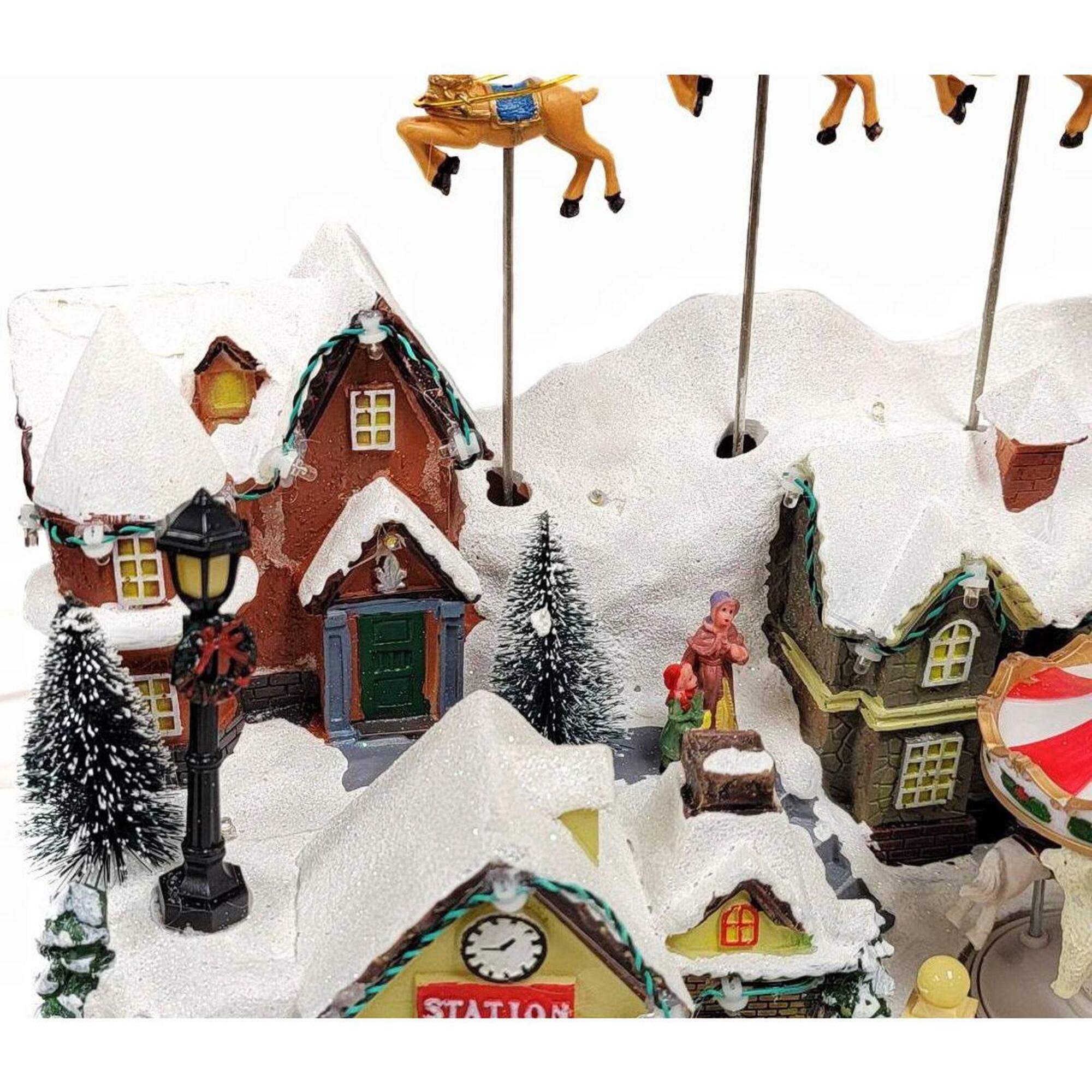 Wizardi 19.75" Snow-covered Christmas Village Decoration